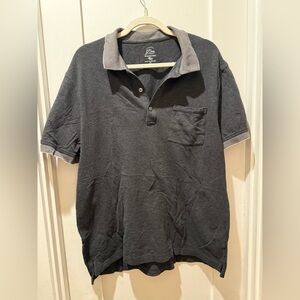 J. Crew Charcoal Polo Shirt with Contrast Collar